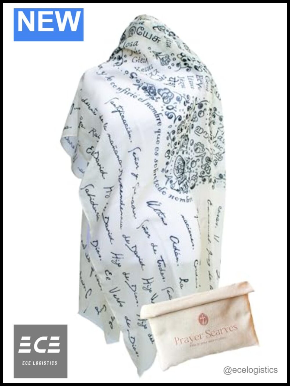 Womens Prayer Scarf Wrap Shawl 35x70 Polyester 84 Titles of Christ